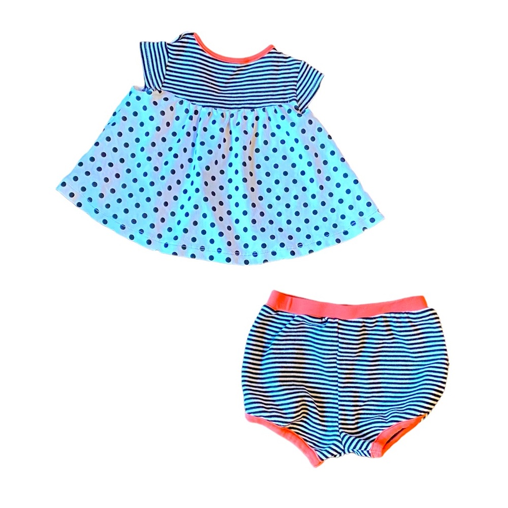 {Off Spring} stripped 2pc dress short set 6 months